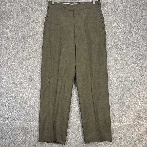 Other - Vintage Army Trousers Wool Tropical Green Men's‎ 28X29 Poly Wool Vietnam Era USA